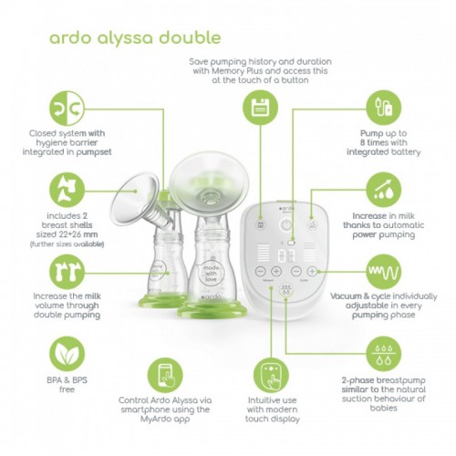 Ardo Alyssa Double Electric Breast Pump | 2 years warranty | Made in Switzerland