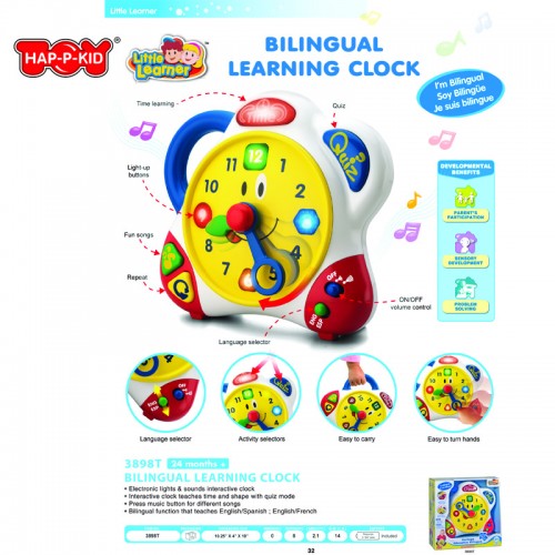 Hap-P-Kid Little Learner Bilingual Learning Clock