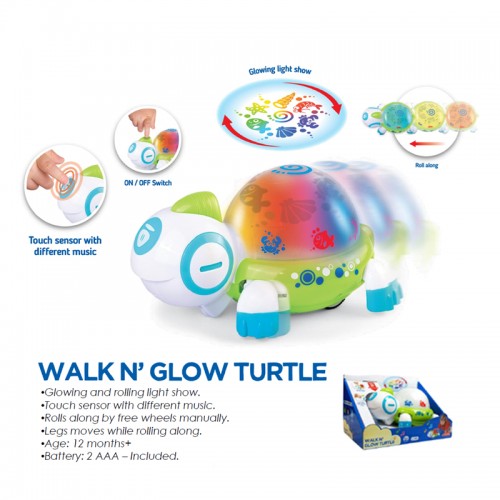 Hap-P-Kid Little Learner Walk N Glow Turtle