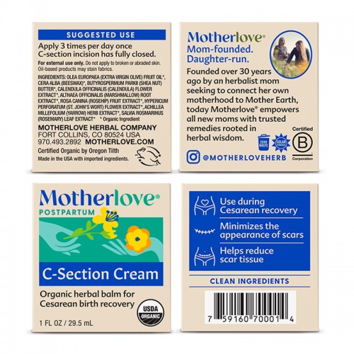 MotherLove C Section Cream (1 oz) | Made in USA | Organic