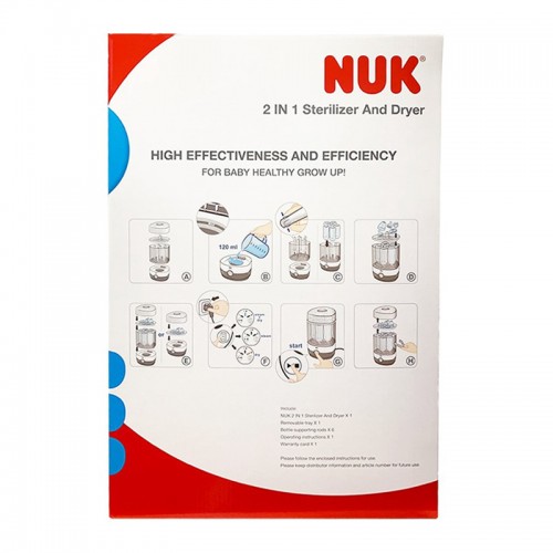 NUK 2 In 1 Sterilizer and Dryer | Baby Bottle Steam Sterilizer