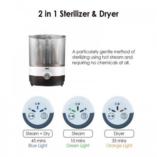 NUK 2 In 1 Sterilizer and Dryer | Baby Bottle Steam Sterilizer