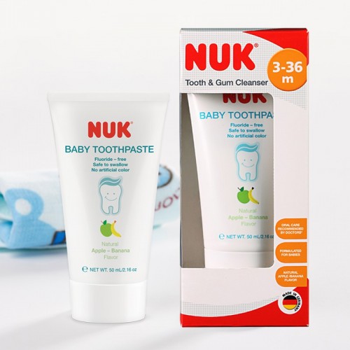 NUK Baby Toothpaste 50ml - Natural Apple Banana flavour | 3 - 36 months | Made in Germany