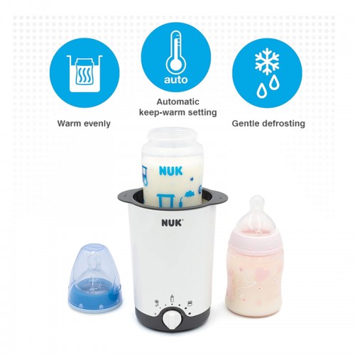 NUK Thermo 3 in 1 Bottle Warmer | Heat Up | Keep Warm | Defrost