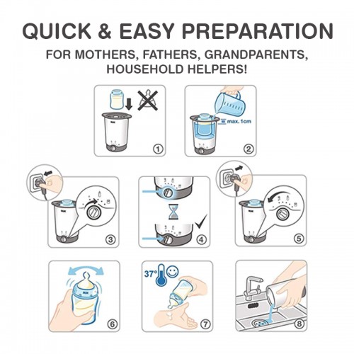 NUK Thermo 3 in 1 Bottle Warmer | Heat Up | Keep Warm | Defrost