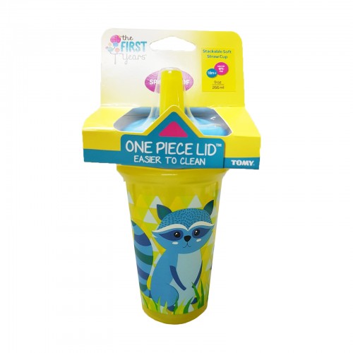 THE FIRST YEARS Stackable 9oz Soft Straw Cup - Racoon
