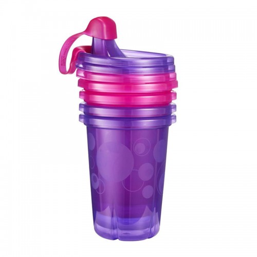 THE FIRST YEARS Take & Toss Spill-Proof Cups 10oz - Pink/ Purple (4pk)