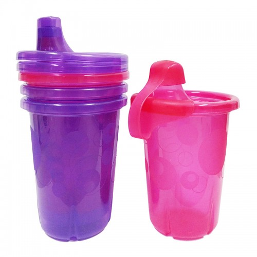THE FIRST YEARS Take & Toss Spill-Proof Cups 10oz - Pink/ Purple (4pk)