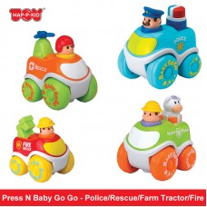 Hap-P-Kid Little Learner Press N Baby Go Go Assorted - (Police/Rescue/Farm Tractor/Fire)