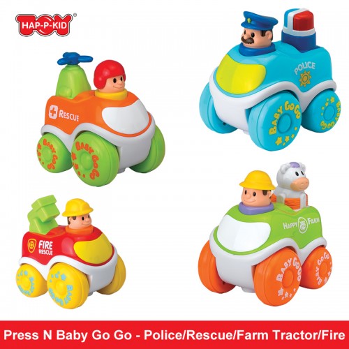 Hap-P-Kid Little Learner Press N Baby Go Go Assorted - (Police/Rescue/Farm Tractor/Fire) Hap-P-Kid Little Learner Press N Baby Go Go Assorted - (Police/Rescue/Farm Tractor/Fire)